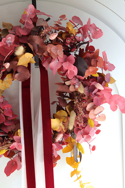 Boho Nemre, dekoracyjny wianek ze stabilizowanych roślin, śr.45cm