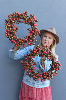 Dzika Róża, elegancki jesienny wianek, śr.42cm