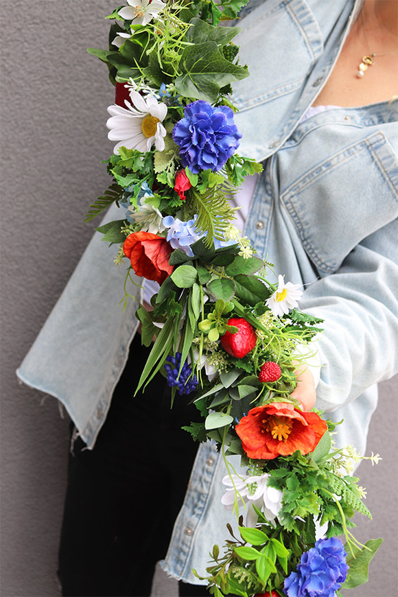 Mazowsze w Ogrodzie komplet dekoracji girlanda i wianek