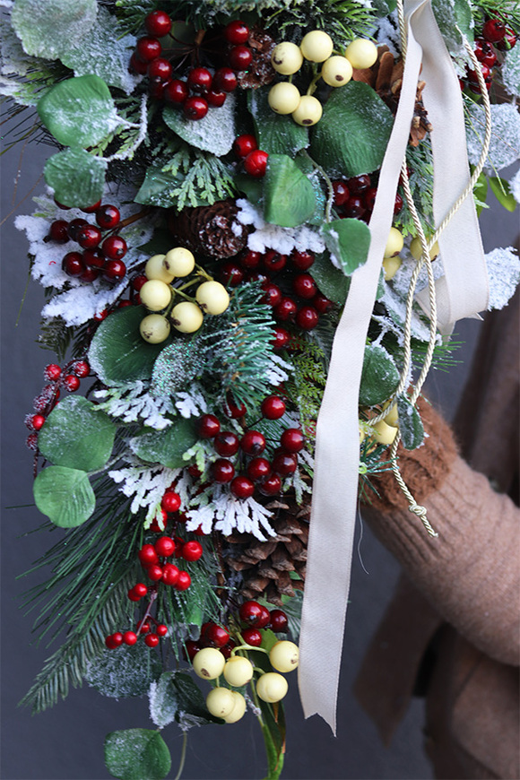 Christmas Dood, dekor zimowy stroik wiszący