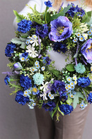 Granatowe Maki, wianek dekoracyjny na drzwi