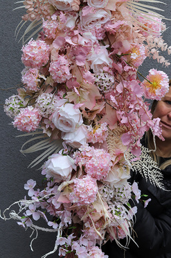 Pink Flowers, boho girlanda dekoracyjna, dł.125cm