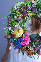 Kolorato, wianek z ptaszkiem, śr.33cm