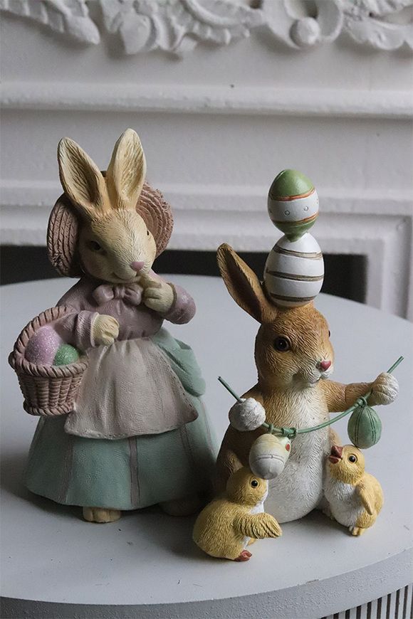 Bunny Cottage Vintage, figurka wielkanocna zajączek	