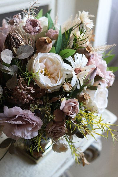 Organza, kompozycja kwiatowa w pucharze, wys.44cm