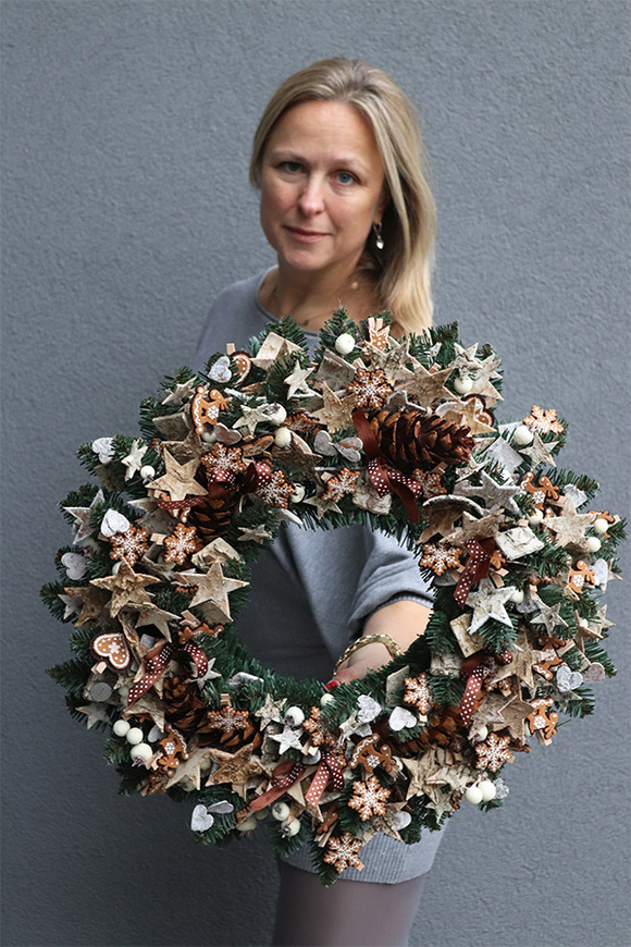 Pierniki Big, bożonarodzeniowy wianek na drzwi