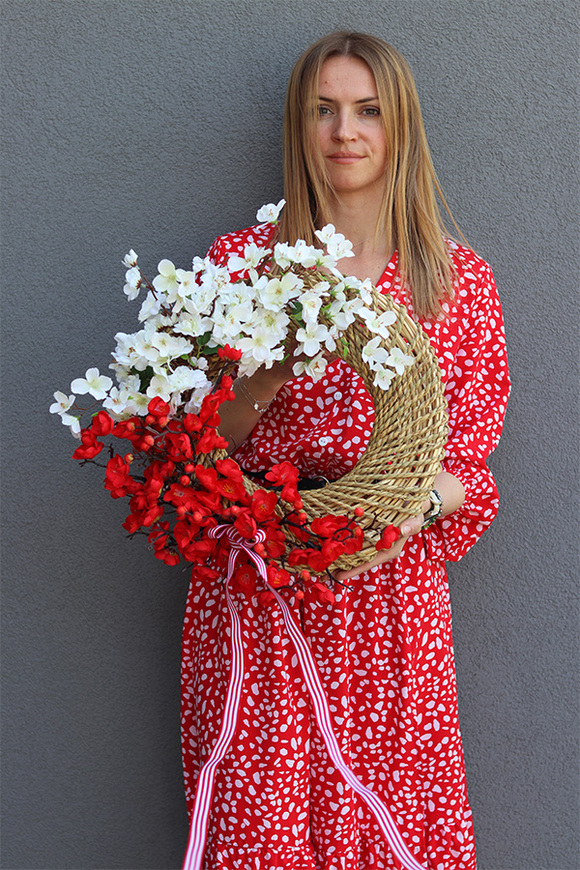 Polonijny, wianek patriotyczny na drzwi