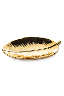 Golden Leaf, złota taca ceramiczna, wym.23x14cm 