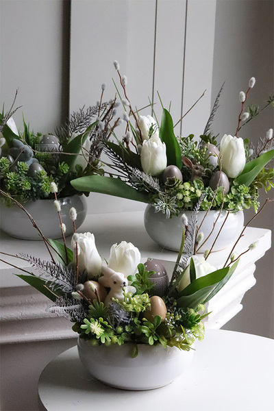 Green Melody, stroik wielkanocny z zajączkiem