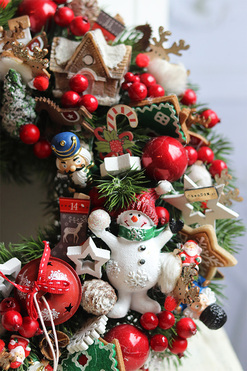 Święta u Izy, świąteczny wianek dekoracyjny, śr.28cm