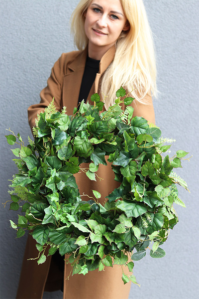 Winorośl, zielony wianek ozdobny