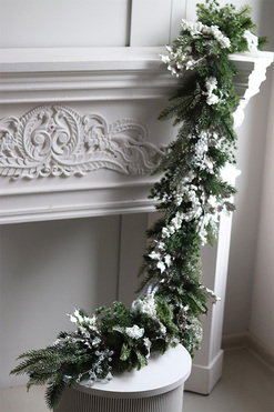 OD RĘKI Laluna, zielona girlanda na kominek, dł.180cm 