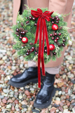 Dekolores, bożonarodzeniowy wianek na drzwi, śr.27cm