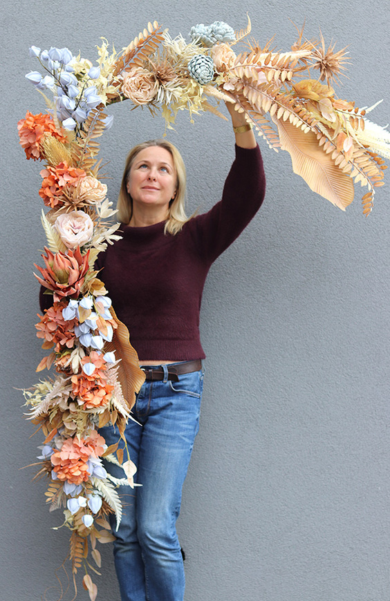 Boho Blue, girlanda ze sztucznych roślin, dł.280cm