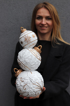 Winter Ball, figurka bombki ceramiczne N, wys.42cm