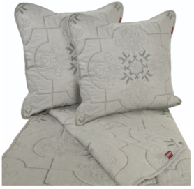 narzuta Coverlet Szara, wym.240x220cm + poszewki 2 szt.  45x45cm