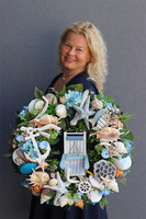 Leżak, marynistyczny wianek do powieszenia, śr.46cm 