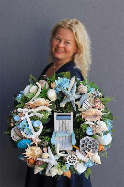 Leżak, marynistyczny wianek do powieszenia, śr.46cm 