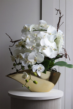 Golden Orchid, sztuczny storczyk w donicy, wys.50cm