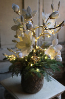 Mroźna Magnolia, świąteczna kompozycja z drzewkiem magnolii, wys.67cm