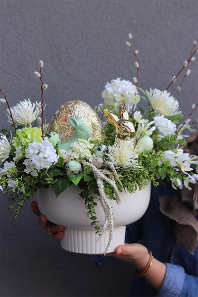 Manila Japandi, stroik wielkanocny w pucharze