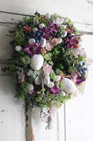 Gerista, wielkanocny wianek z koronkowymi jajkami, śr.32cm