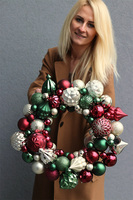 wianek bożonarodzeniowy Bombki Burgund