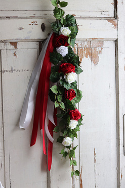 biało-czerwona girlanda z różami, Polonia, dł.1m 