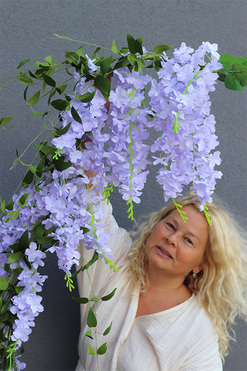 Wisteria Usagi, elegancka girlanda z liliowymi kwiatami, dł.250cm