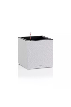 Canto Slatestone Kostka, plastikowa donica z nawadnianiem, jasny szary, wym.30x30cm