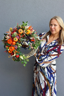 Jesienna Helina, jesienny wianek z dyniami, śr.45cm  