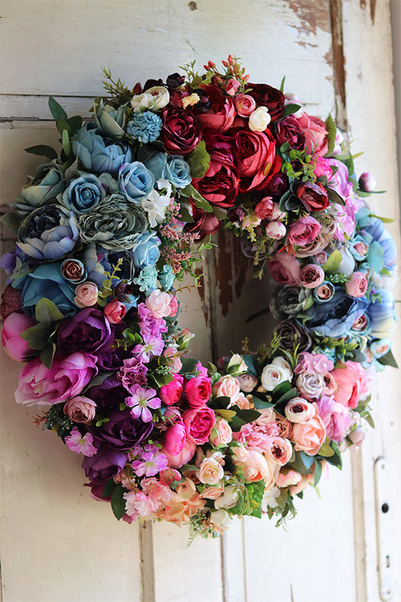 Caryca Katarzyna Dreamiosa, bogaty wianek na drzwi, śr.64cm   