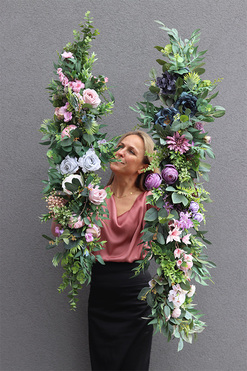 Fiolettidana, dekoracyjna girlanda kwiatowa, dł.130cm