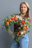 Jesienna Pogoda, wianek z dyniami