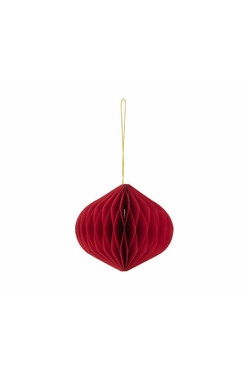 Boho Bączek, świąteczne papierowe bombki, czerwone, kpl.6szt, śr.10cm