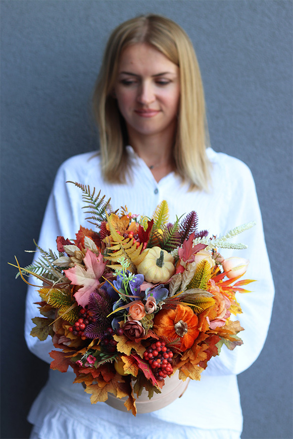 Befra, welurowy flowerbox jesienny, wym.34x34cm