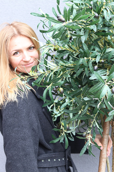 Drzewko Oliwne Basket 2, sztuczna roślina w koszu