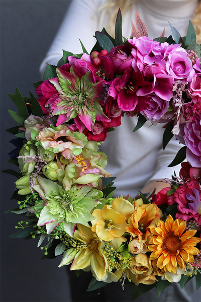 Sunny Rainbow, kolorowy wianek na drzwi