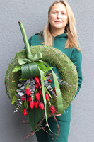 Tulipany Red, elegancki wianek z tulipanów