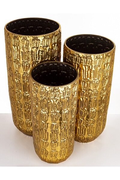 komplet 3 - ech metalowych osłonek, Goldeneo, E, wym.102/91/81cm