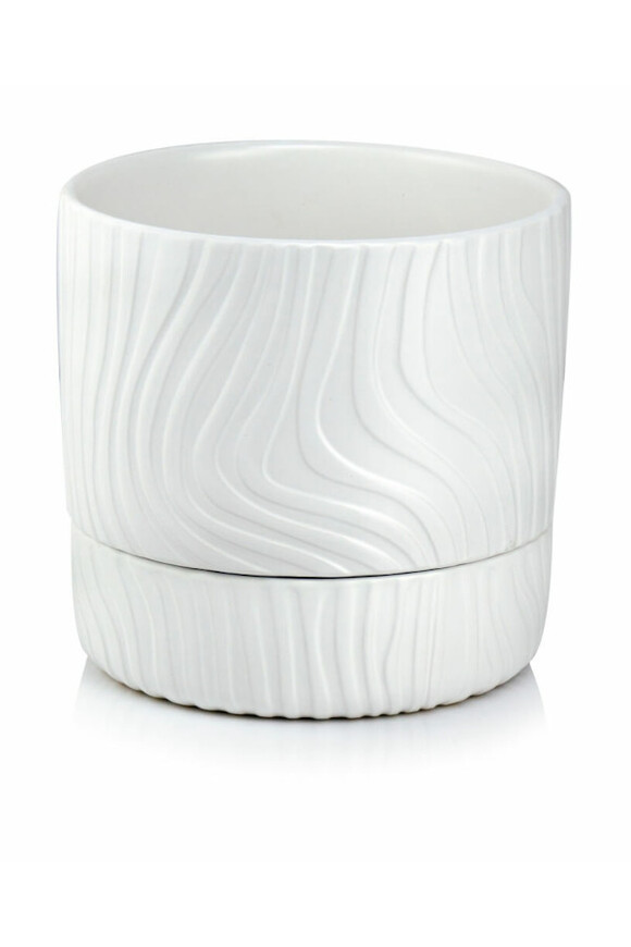 Vintage Mare, ceramiczna doniczka z podstawką