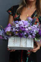 Lilania Fiolet, dekoracja nagrobna w skrzynce