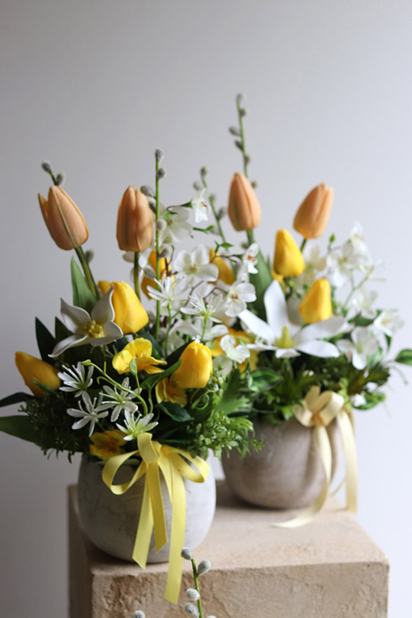 Ach Wiosna, stroik wiosenny z tulipanami