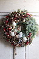 bajeczny wianek świąteczny, Zimowy Ptaszek, śr.38cm