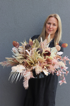 Boho Moderni, kompozycja nagrobna w naczyniu, wym.42x70cm