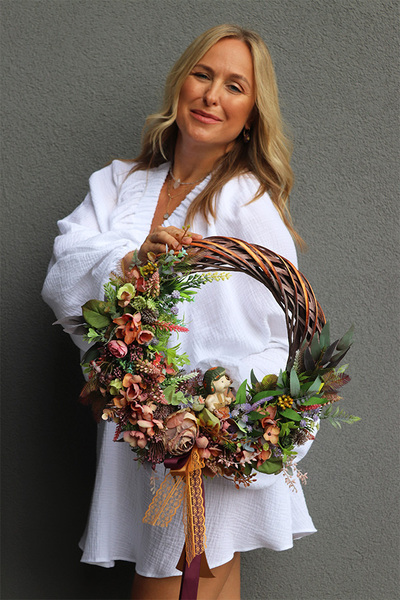 Jeżyk w Ogródku, asymetryczny jesienny wianek