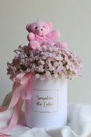 Gipsówka Teddy, flowerbox kwiatowy welurowy