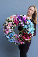 Caryca Katarzyna Dreamiosa, bogaty wianek na drzwi, śr.64cm   