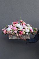 dekoracja w drewnianej skrzynce, Gefiana, wym.39x72cm