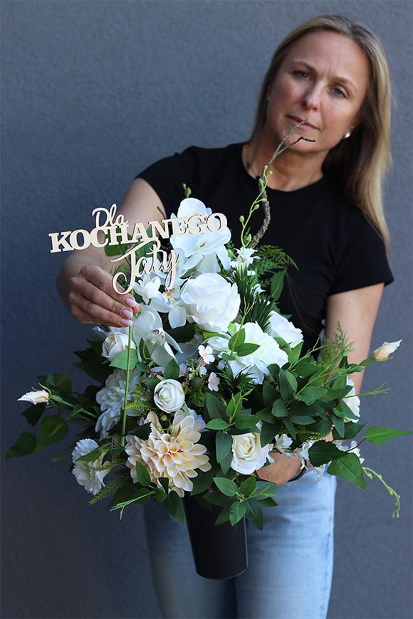 White Palace Dla Taty, bukiet nagrobny z dedykacją